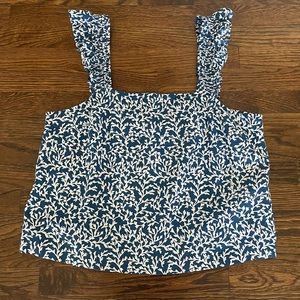 J. crew lightweight ruffle sleeve tank top